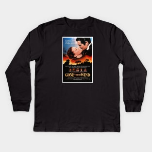 Gone With The Wind 1998 Re-Release Movie Poster Kids Long Sleeve T-Shirt